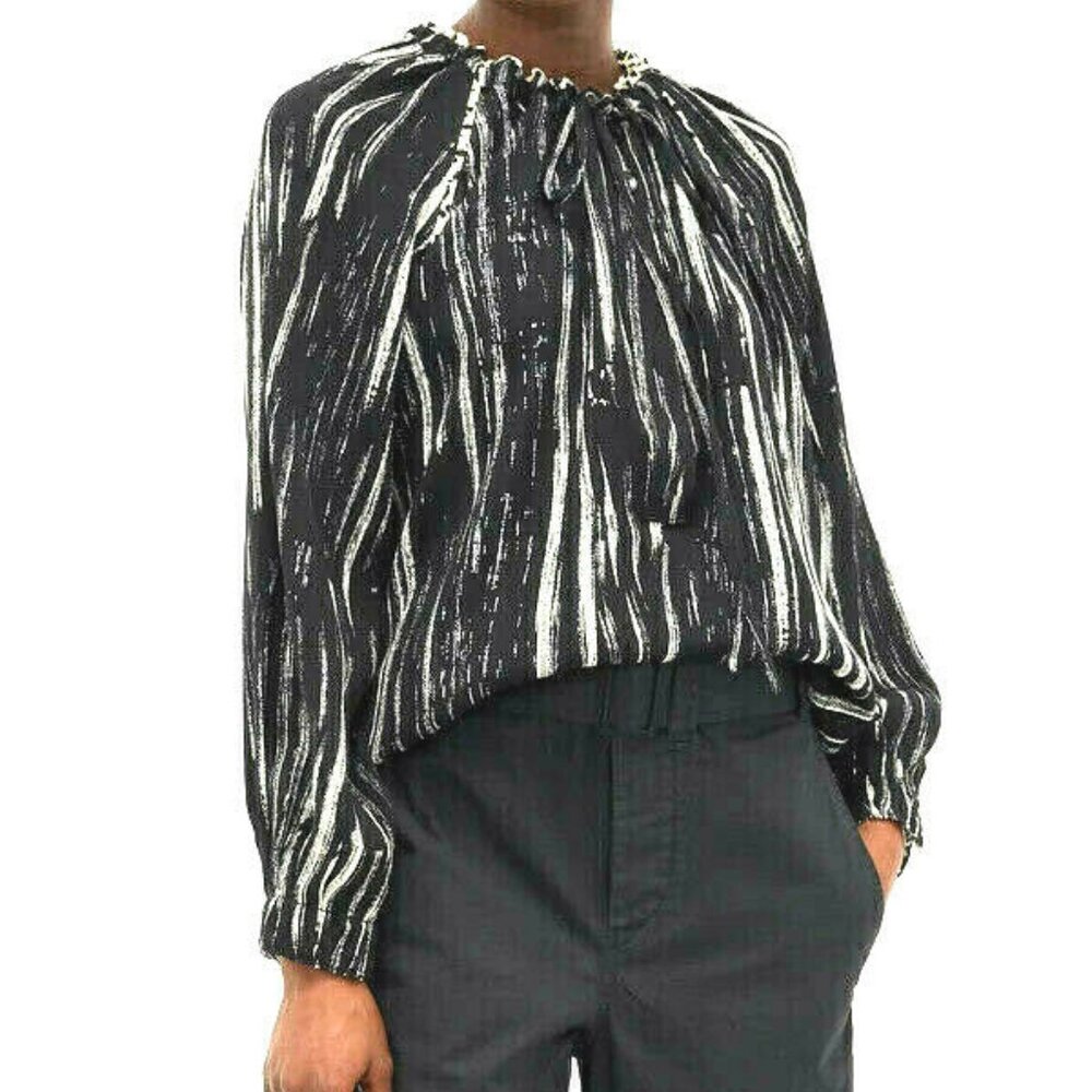 Proenza Schouler GEORGETTE Black TIE NECK Blouse* 8